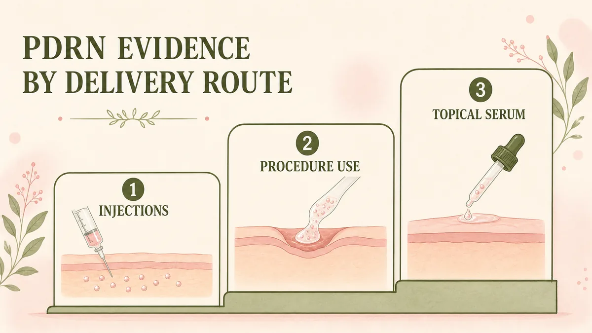 PDRN evidence compared across injections procedures and topical serums