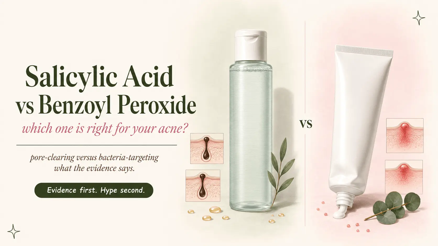 Editorial comparison of salicylic acid and benzoyl peroxide for acne