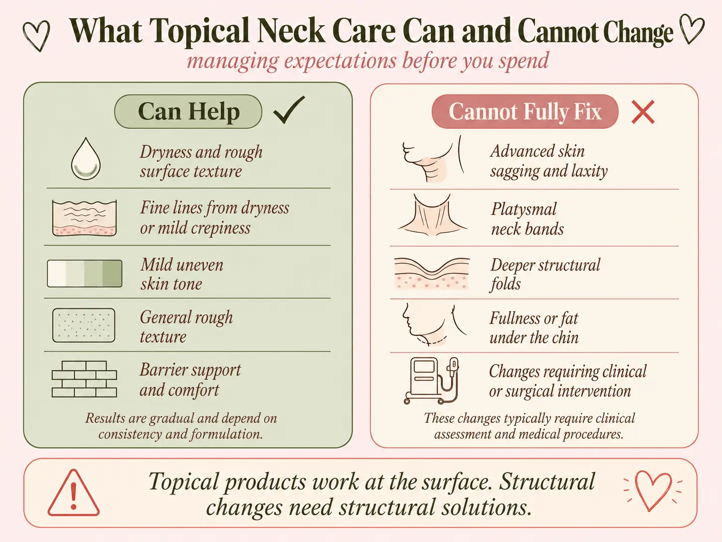 Simple morning and evening neck-care routine infographic